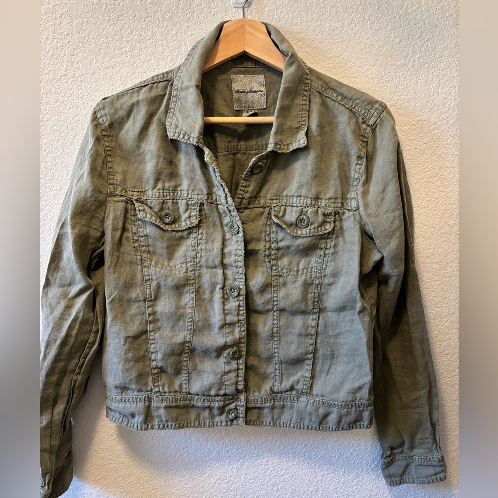 Tommy Bahama Two Palms Linen Raw-Edge Jacket